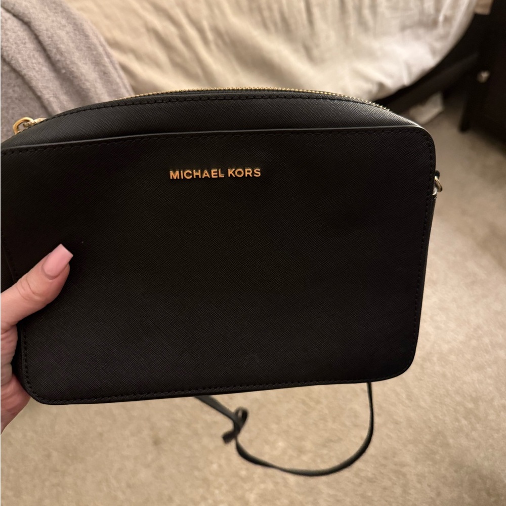 Michael Kors Black and Gold Crossbody Bag